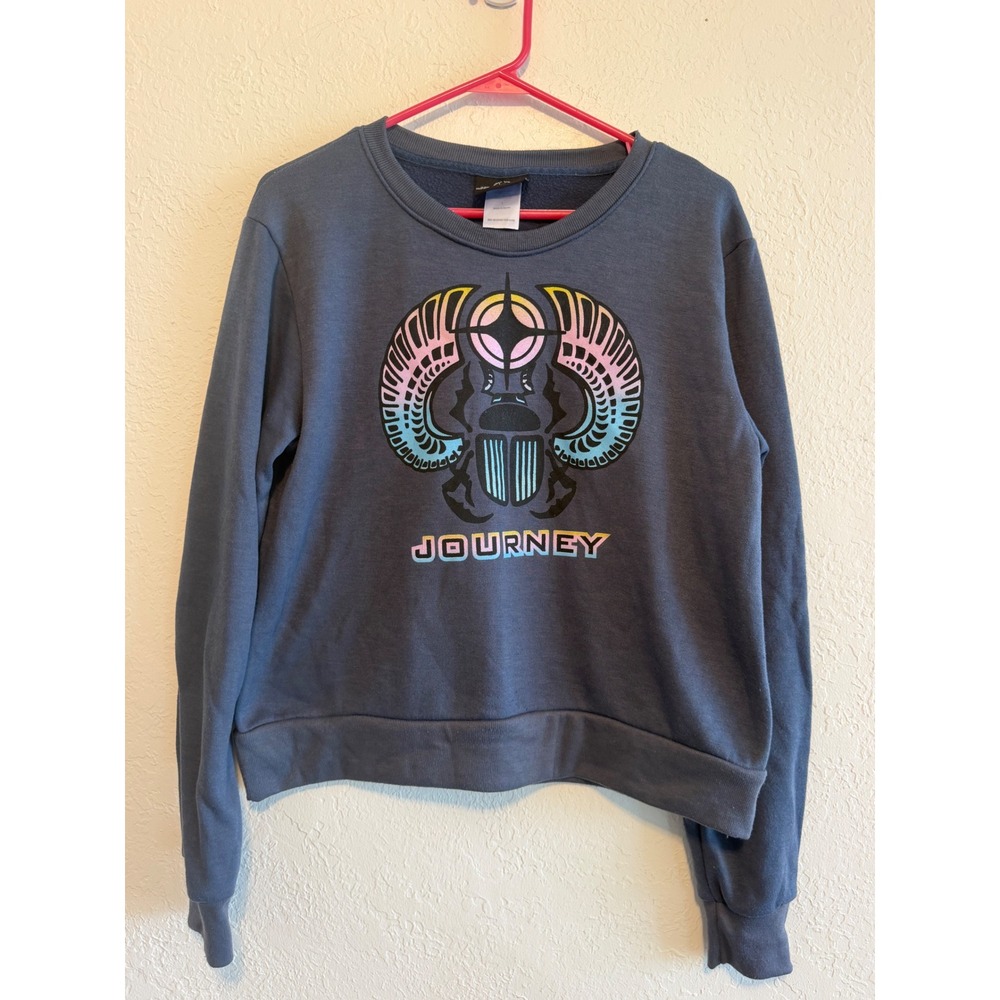 Journey Band Sweatshirt Blue Dont Stop Believin Scarab Graphic L JT25949